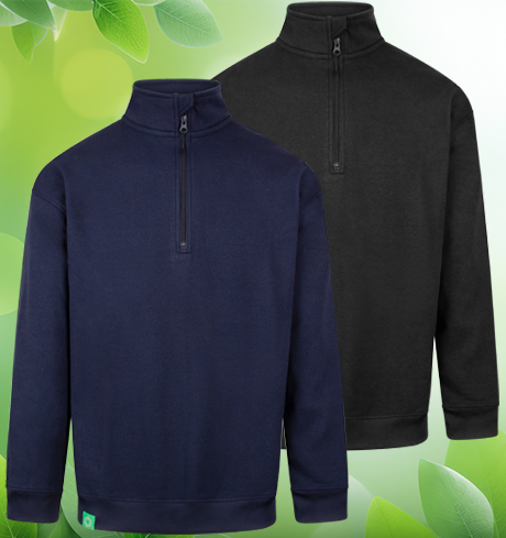 Envirowear Navy & Black Quarterzip Sweatshirts Image